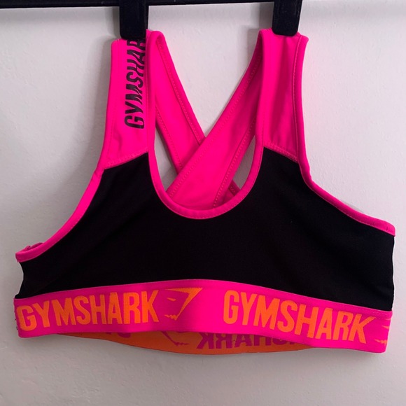 Gymshark Size S Black Pink Sports Bra - Picture 3 of 7